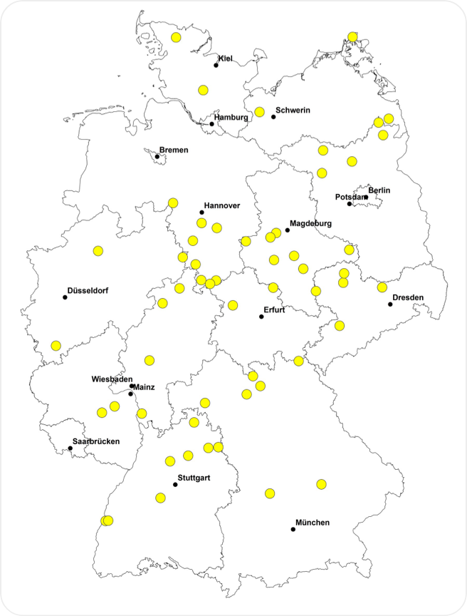 Standorte mit getrennter Beerntung
