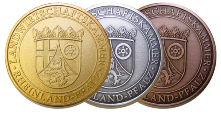 Medaillen der Landesweinprämierung Rheinland-Pfalz