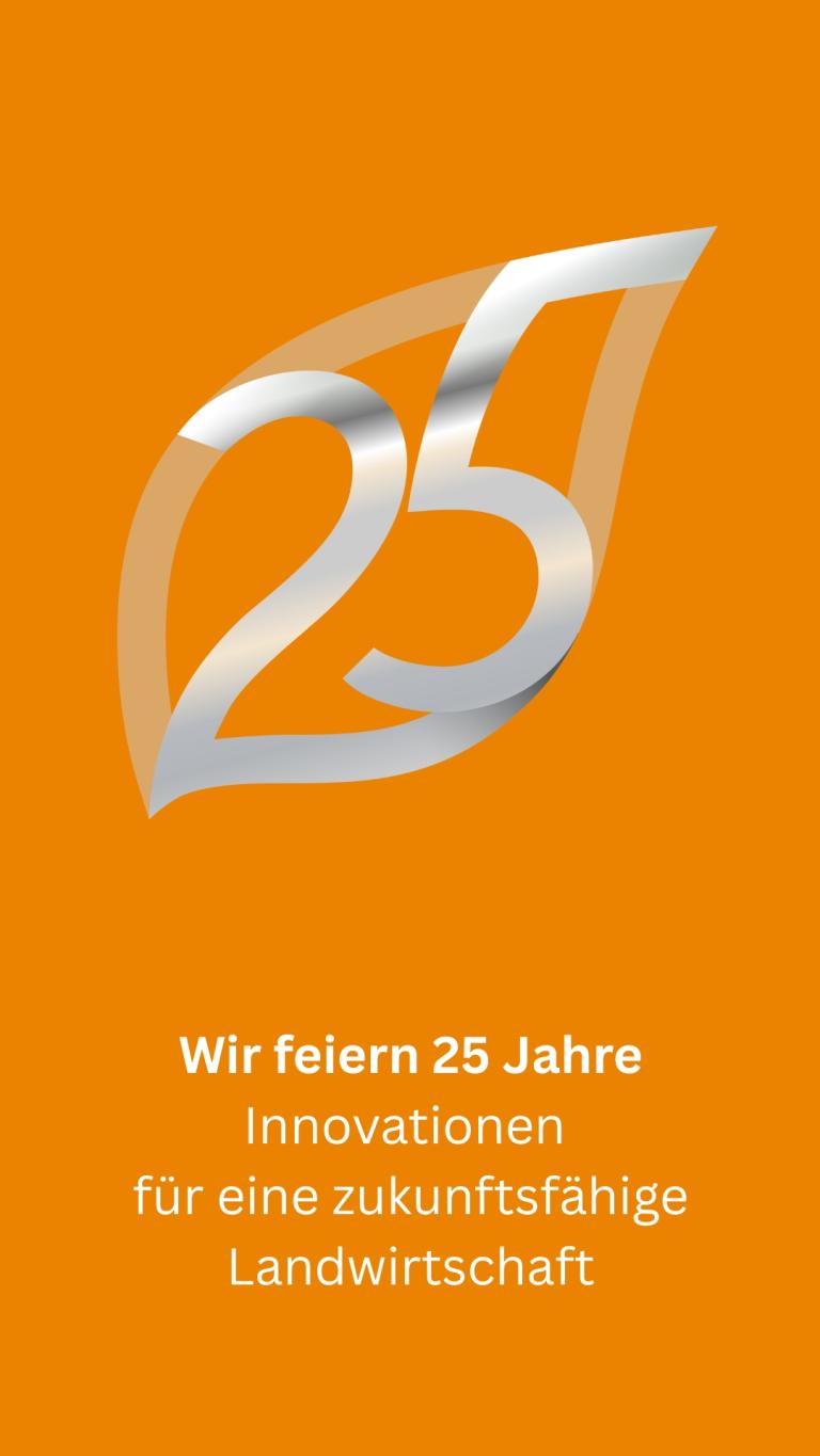 Banner in der Farbe Sun Orange zum 25. Jubiläum von Syngenta