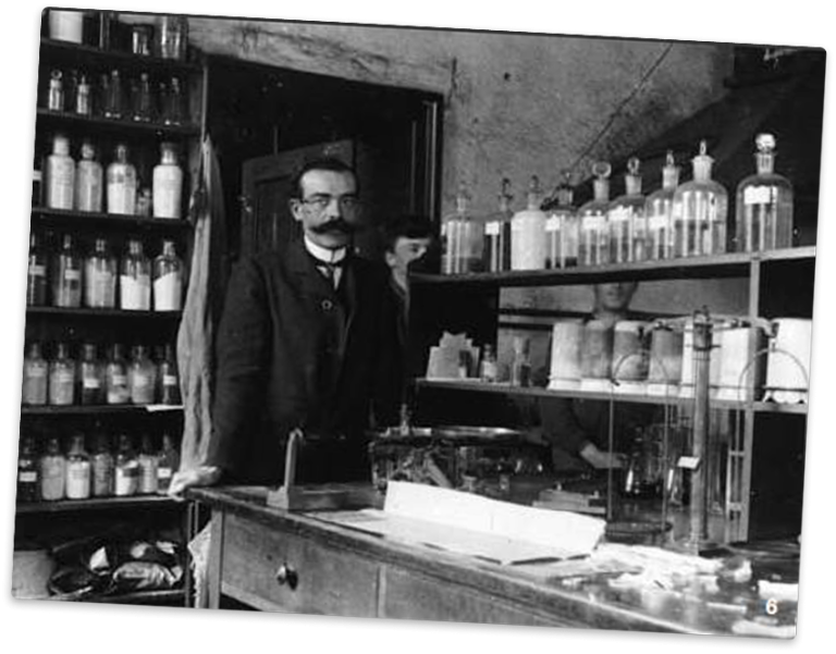 Chemiker Traugott Sandmeyer in seinem Labor bei J.R. Geigy's in Basel