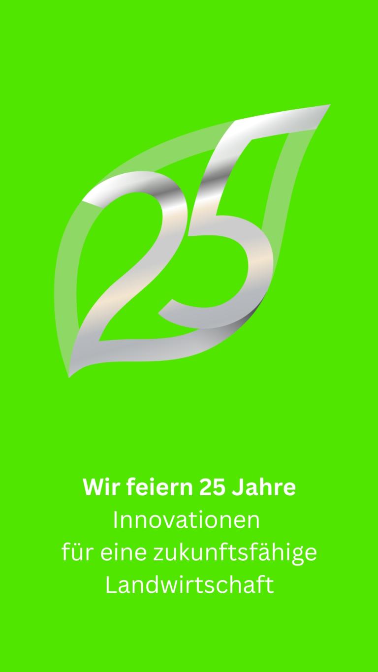 Banner in der Farbe Neon Grün zum 25. Jubiläum von Syngenta
