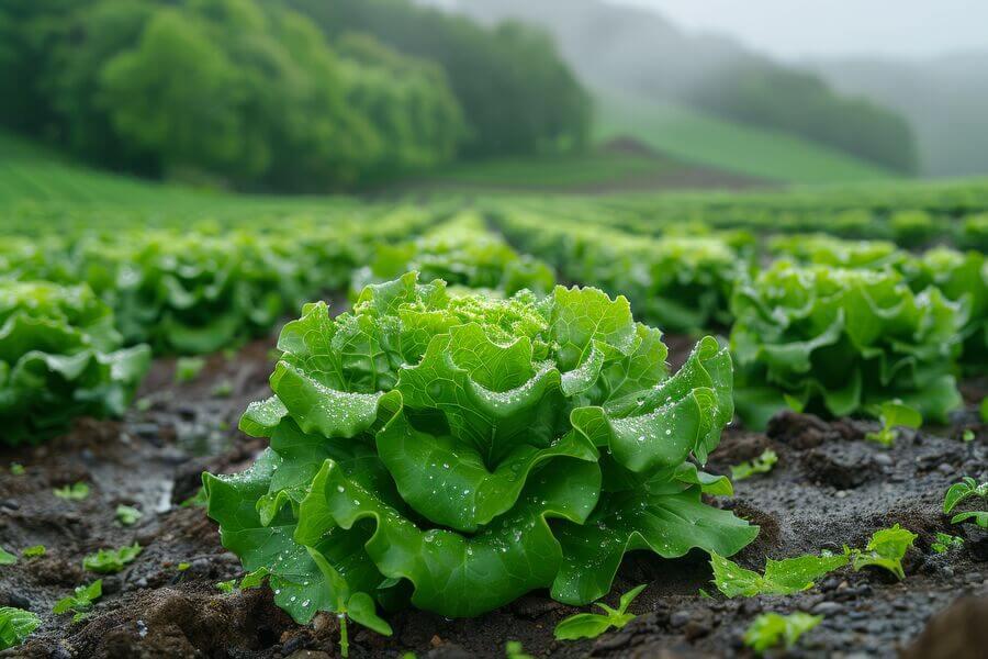 Salat im Feld